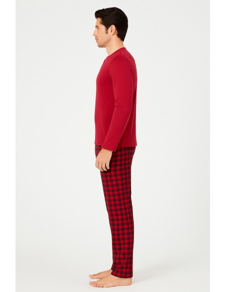 Pijama bordeaux cu bluza din modal
