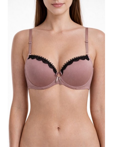 Sutien jumate de cupa cu push-up moderat - Amarant