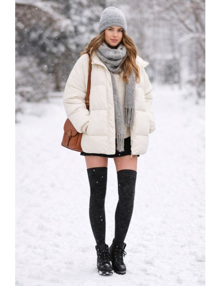 Ciorapi dama peste genunchi din lana 85%