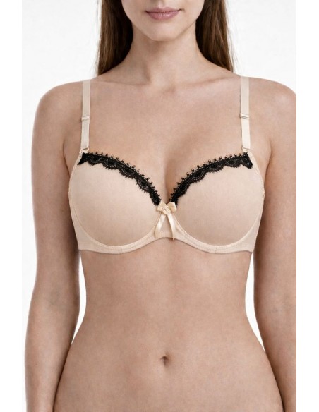 Sutien jumate de cupa cu push-up moderat - Amarant