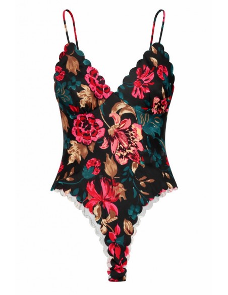 Body dama cu imprimeu floral – model elegant cu bretele subtiri