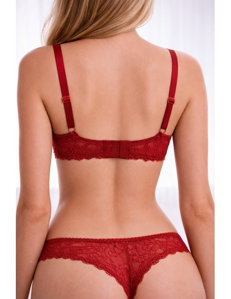 Sutien dama din dantela rubinie