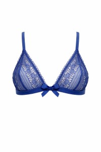 Sutien triunghi din dantela albastra fara burete - Sisi