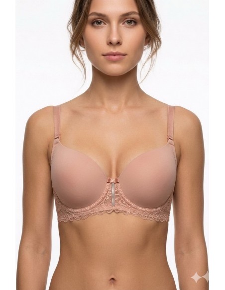 Sutien cupa intreaga cu burete subtire si dantela fina - Lemila 76672