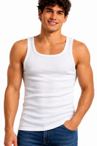 Maiou 100% bumbac cu model raiat pentru barbati