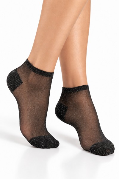 Sosete subtiri dama cu lurex negru