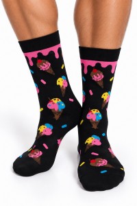 Sosete barbati negre cu inghetata din 80% bumbac