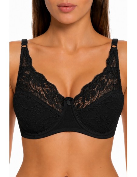 Sutien clasic din bumbac si dantela cu sarma,
