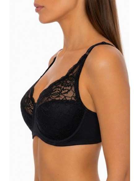 Sutien clasic din bumbac si dantela cu sarma, fara push-up
