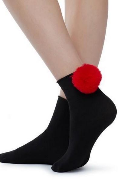 Sosete 50 den - 1/4 cu pon pon