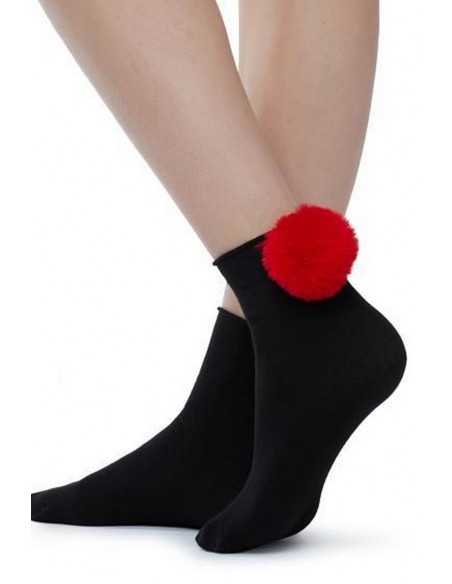 Sosete 50 den - 1/4 cu pon pon